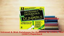 PDF  Intranet  Web Databases for Dummies by Litwin Paul 1997 Paperback Free Books
