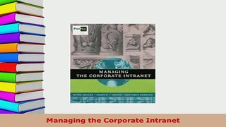 Download  Managing the Corporate Intranet Free Books