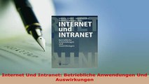 Download  Internet Und Intranet Betriebliche Anwendungen Und Auswirkungen  Read Online