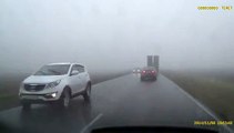 Idiot Driver Tries To Pass Truck And Almost Gets Everyone Killed