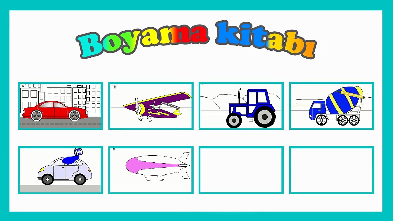 Eğitici çizgi film - Boyama kitabı - Traktör
