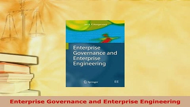 PDF Enterprise Governance and Enterprise Engineering Free Books