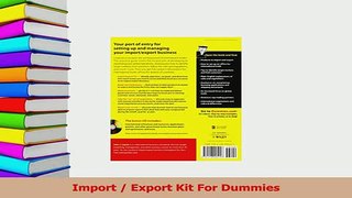 Download  Import  Export Kit For Dummies PDF Free