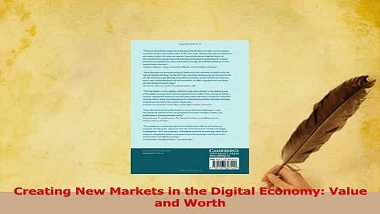 Read  Creating New Markets in the Digital Economy Value and Worth Ebook Free