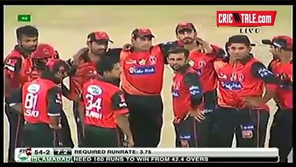 Shoaib Malik 2 Wickets in 1 Over  Vs Islamabad in Pakistan Cup 2016 25-4-16