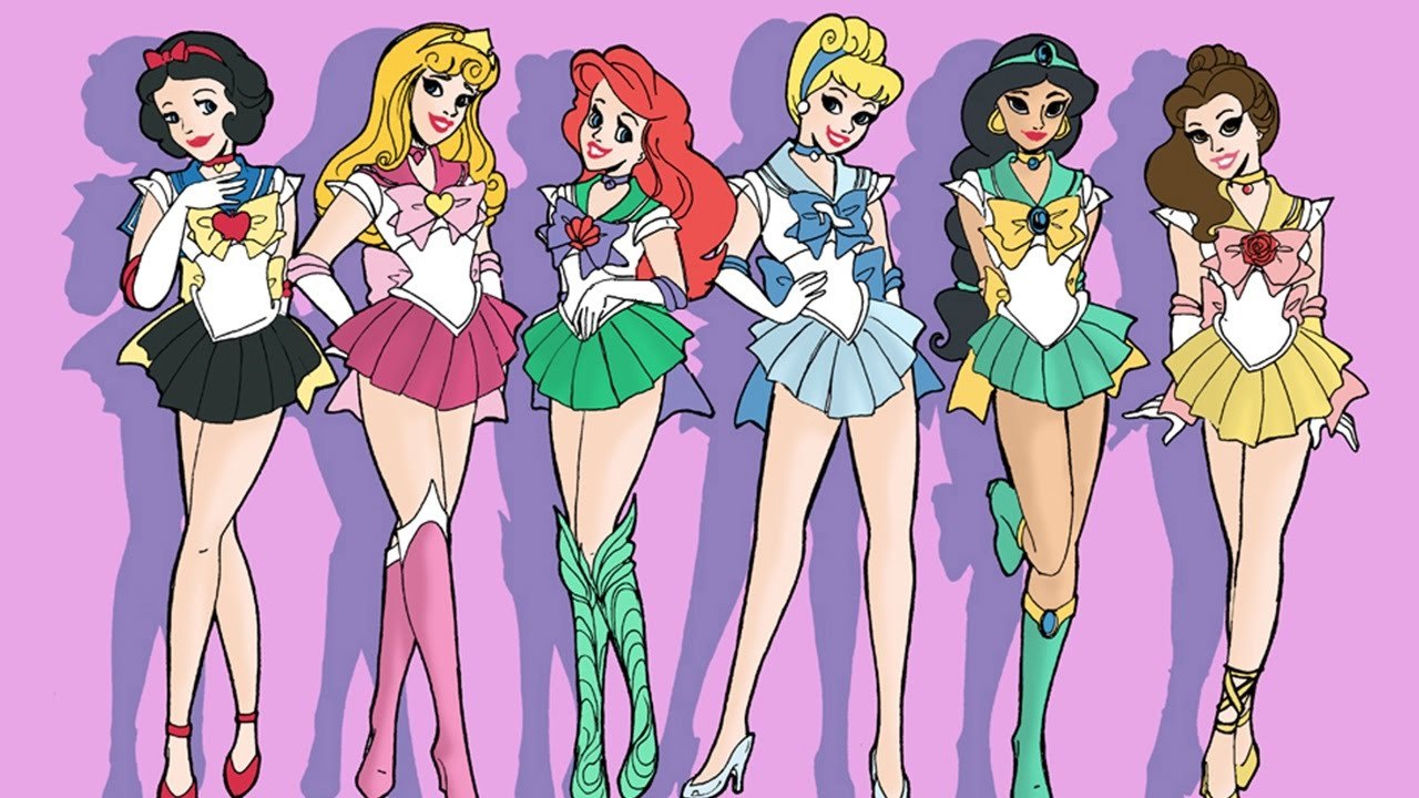 Принцессы Диснея в образе "Сейлор мун" Сейлор Принцессы Диснея!