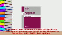 Download  Information and Communications Security 4th International Conference ICICS 2002 Singapore  EBook