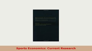 PDF  Sports Economics Current Research Free Books