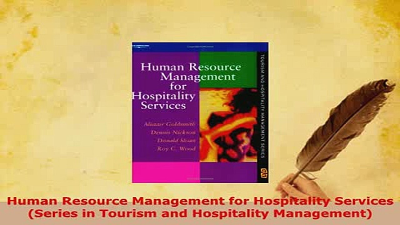 PDF  Human Resource Management for Hospitality Services Series in Tourism and Hospitality Free Books