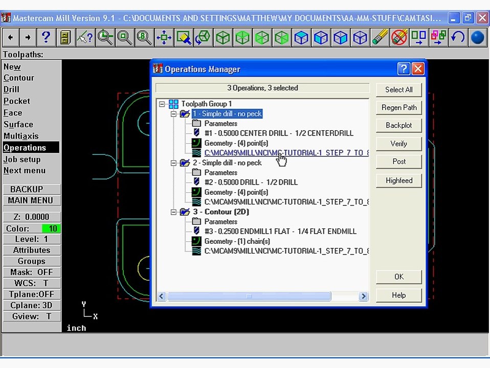 Mastercam X9 2D-3D -Tutorial1-Step_12_To_Step_14