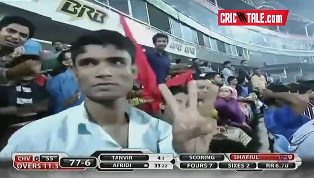 Shahid Afridi 62 of 44 Balls in First BPL Match 2015