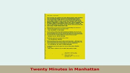 Download  Twenty Minutes in Manhattan Read Online