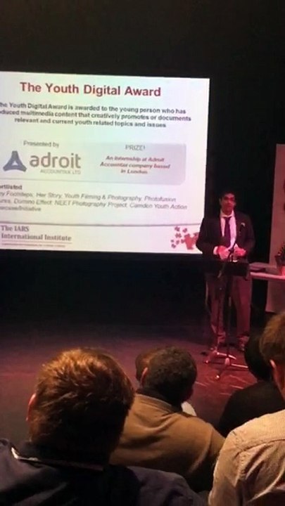 Adroit sponsoring charity award at IASR