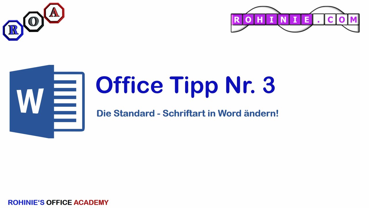 Wie in Word die Standartschriftart ändern - Mircrosoft Office