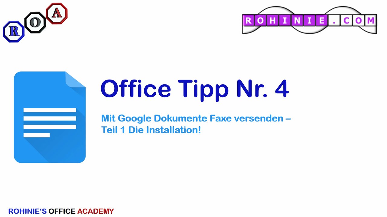 Wie mit Google Dokumente Faxe versenden Teil 1 - Google Office