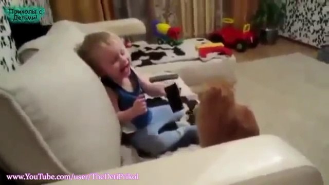 Лучшее видео Кошки и Дети!Приколы с Детьми! - Funny Videos Cats and Kids!