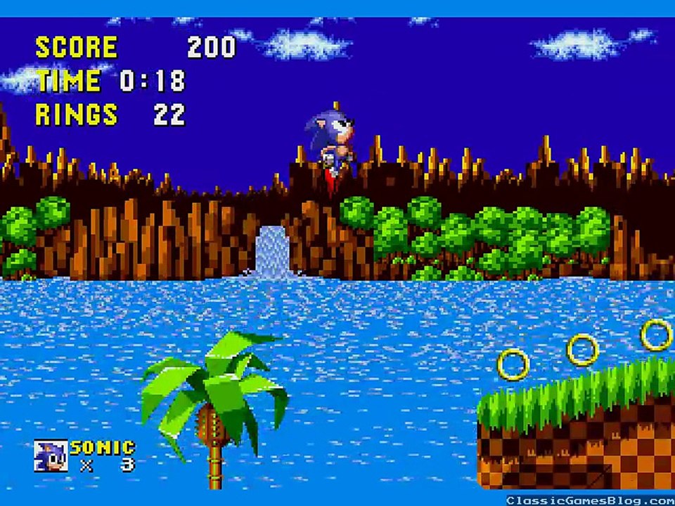 [Sega Genesis] Sonic gameplay