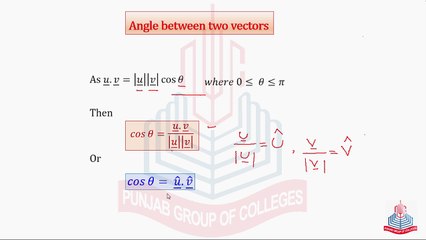Angle between two vectors