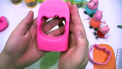 peppa pig español family - create play doh hello kitty ice cream pink color funny