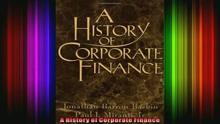 READ book  A History of Corporate Finance Full Free