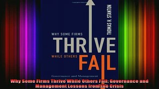 READ book  Why Some Firms Thrive While Others Fail Governance and Management Lessons from the Crisis Free Online