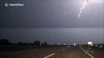 Close-range lightning strike caught on camera