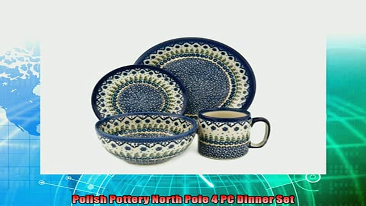 buy now  Polish Pottery North Pole 4 PC Dinner Set
