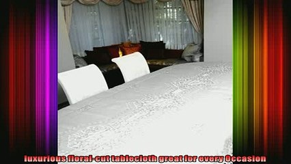 buy now  Russia Two Tone White Cut Out Embroidery Rectangle Tablecloth 72 by 108 inches Oblong