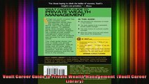 READ Ebooks FREE  Vault Career Guide to Private Wealth Management  Vault Career Library Full EBook