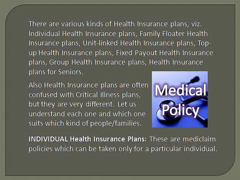 Health Insurance Plans – Several Types to Choose from