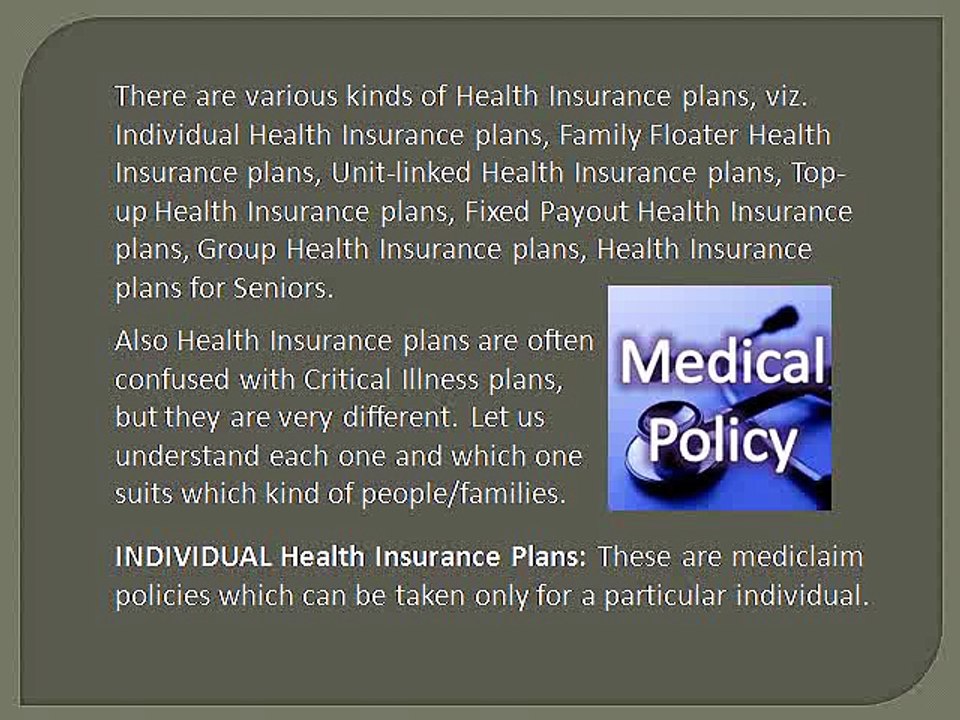 Health Insurance Plans – Several Types to Choose from