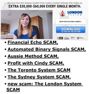 London System-SCAM WARNING!+more scams