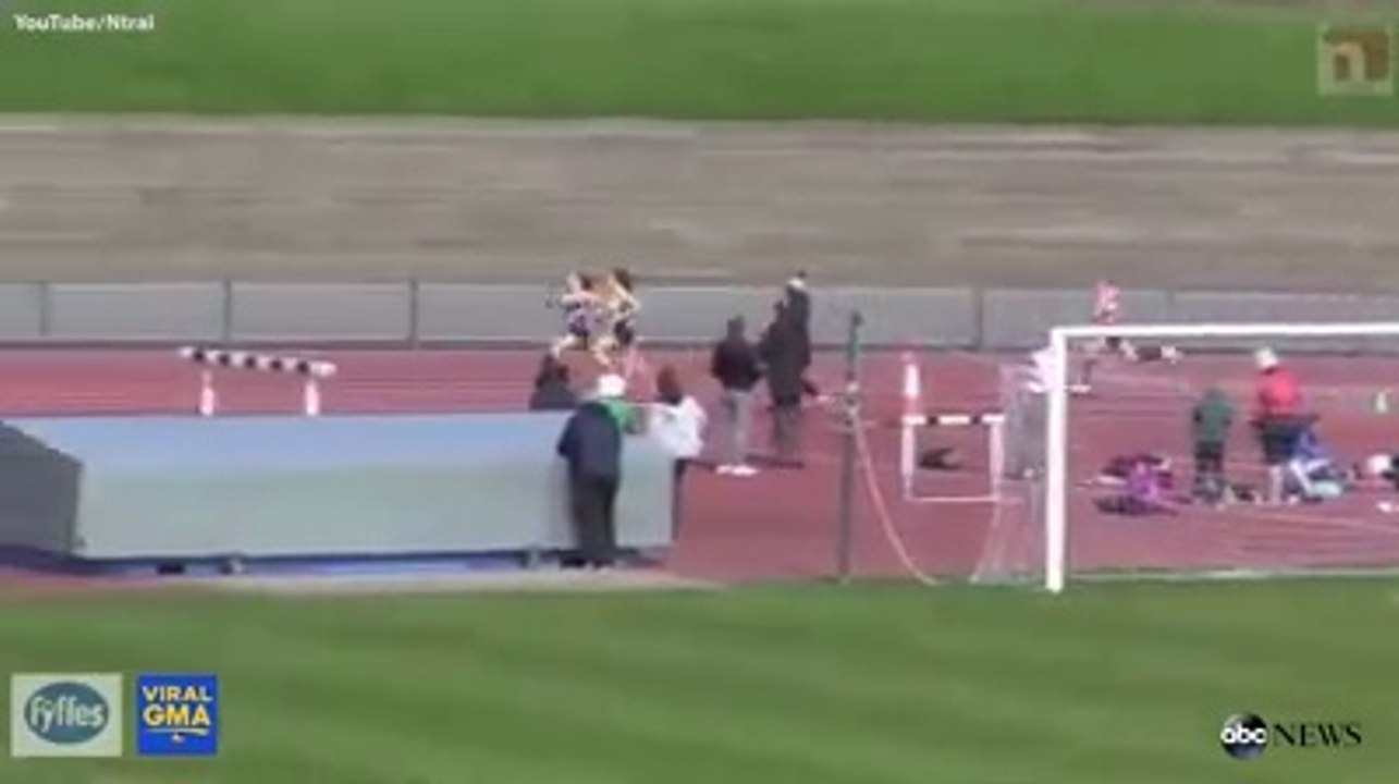Amazing piece of race by girl in red dress