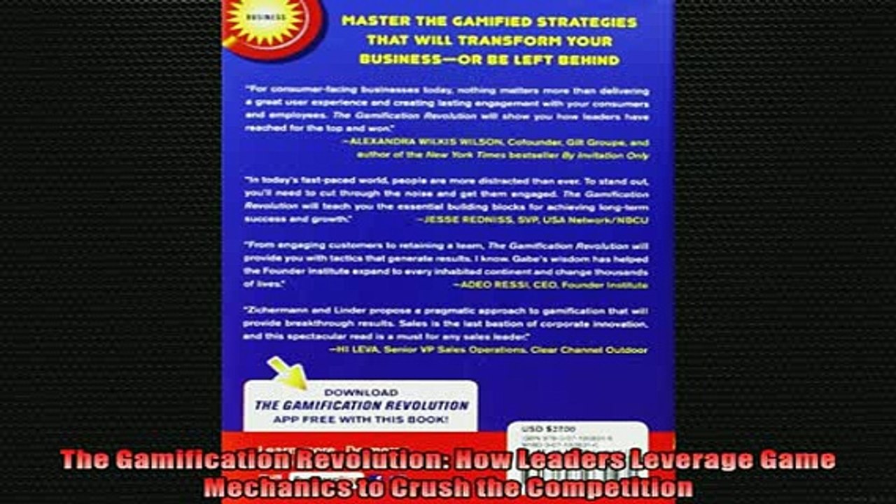 Free Download The Gamification Revolution How Leaders Leverage Game Mechanics To Crush The Competition Book Online Video Dailymotion