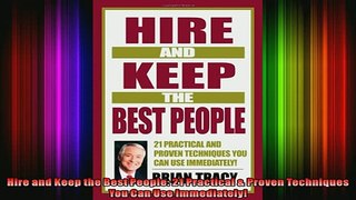 Downlaod Full PDF Free  Hire and Keep the Best People 21 Practical  Proven Techniques You Can Use Immediately Free Online