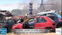 AGDE  - DES DIZAINES DE VEHICULES CALCINES DANS UNE CASSE AUTOMOBILE