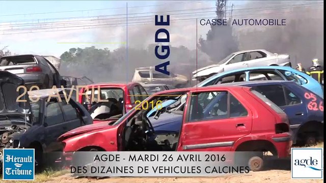 AGDE - DES DIZAINES DE VEHICULES CALCINES DANS UNE CASSE AUTOMOBILE