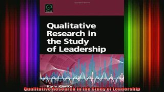 FREE EBOOK ONLINE  Qualitative Research in the Study of Leadership Free Online