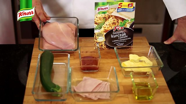 Przepis - Roladki z kurczaka z szynką i serem