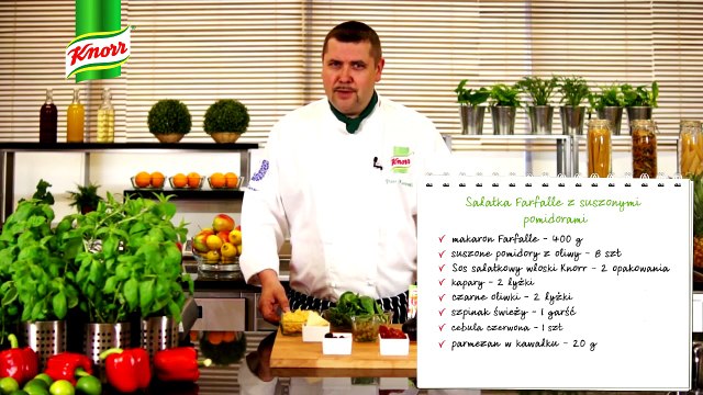 Przepis - Sałatka Farfalle z suszonymi pomidorami