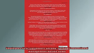 FREE EBOOK ONLINE  Employees First Customers Second Turning Conventional Management Upside Down Full Free
