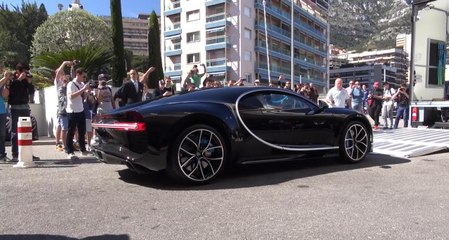 BUGATTI CHIRON getting unloaded in Monaco!