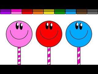 LEARN COLORS AND COLOR THIS FUN SMILEY FACE POPSICLE COLORING PAGE!