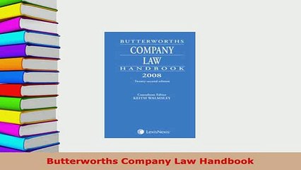 PDF  Butterworths Company Law Handbook  EBook