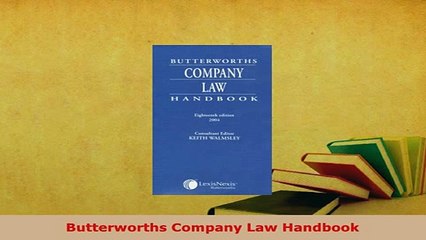Download  Butterworths Company Law Handbook Free Books