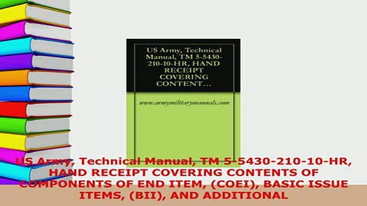 Download  US Army Technical Manual TM 5543021010HR HAND RECEIPT COVERING CONTENTS OF COMPONENTS  Read Online