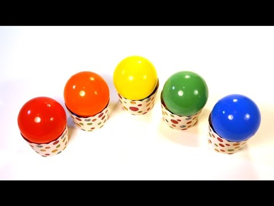 Learn to count with numbers and learn colors with surprise toys and eggs