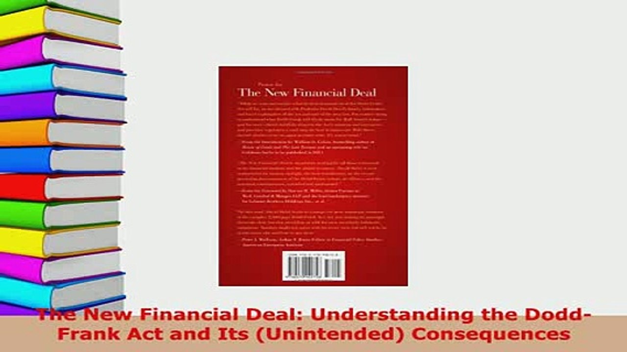 PDF  The New Financial Deal Understanding the DoddFrank Act and Its Unintended Consequences  EBook