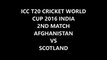 Afghanistan vs Scotland ICC T20 Cricket World Cup 2nd Match PTV Sport Latest Frequency and Biss Key