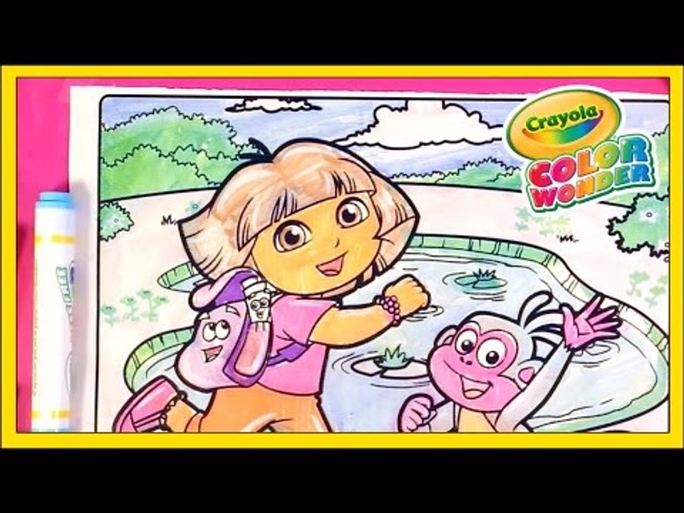Dora and Boots having fun! Coloring Pages from Dora the Explorer Color Wonder